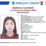 Piden ayuda para tratar de localizar a Luz Alexandra Delgado Mata