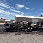 Incendio en Campo 2A consumió vehículos tipo Motorhome
